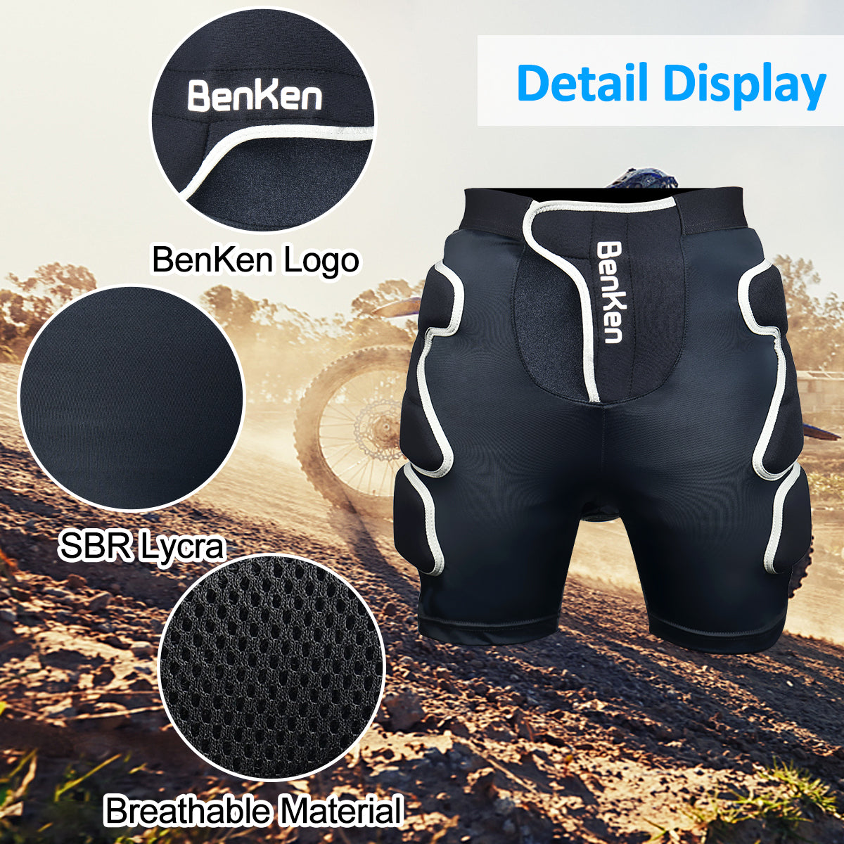 Benken SBR 3D EVA Ski Padded Short Pants Hip Butt Protection