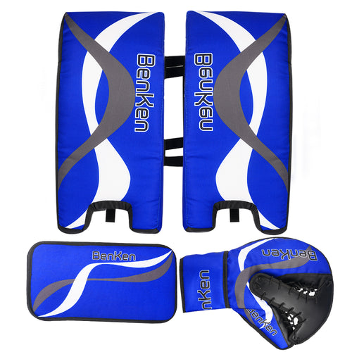 BenKen Sports Hockey Gear Goalie Pad Pack Ice Hockey Equipment Teenager &Adult Blue Black