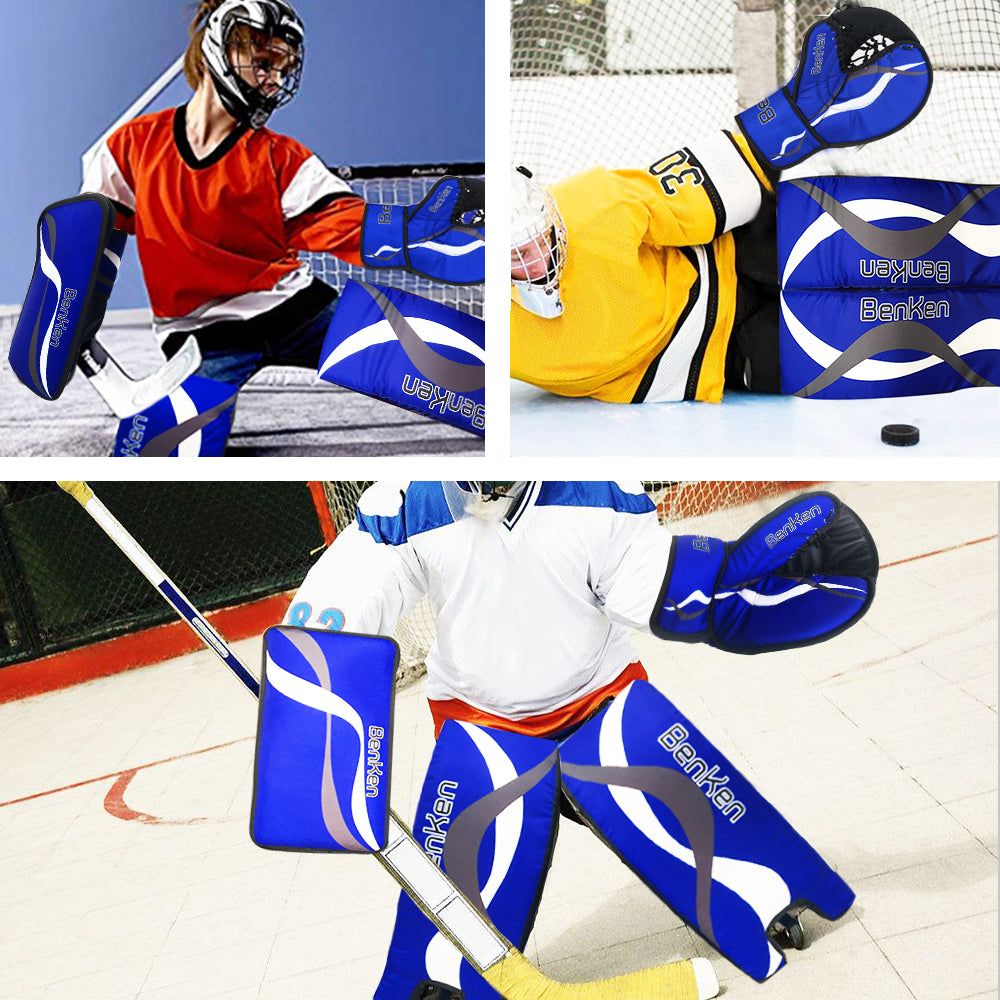  BenKen Sports Hockey Gear Goalie Pad Pack Ice Hockey Equipment  Teenager &Adult Blue Black (Black 27) : Sports & Outdoors
