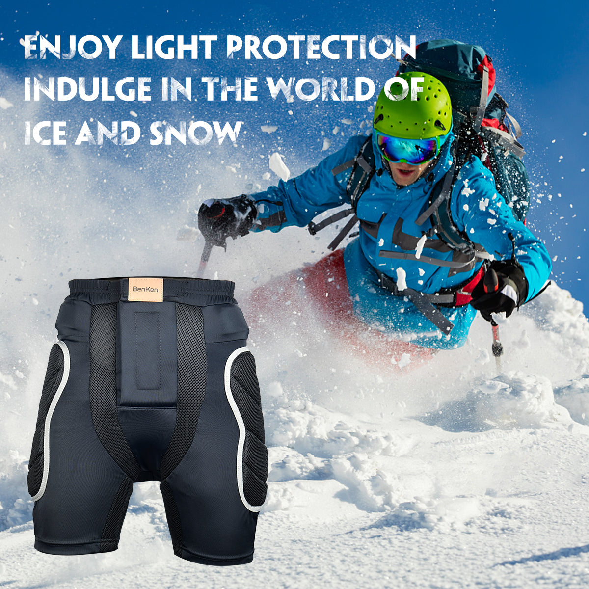Padded Shorts Protective Crash Pants Tailbone Hip Butt Pad for Ice